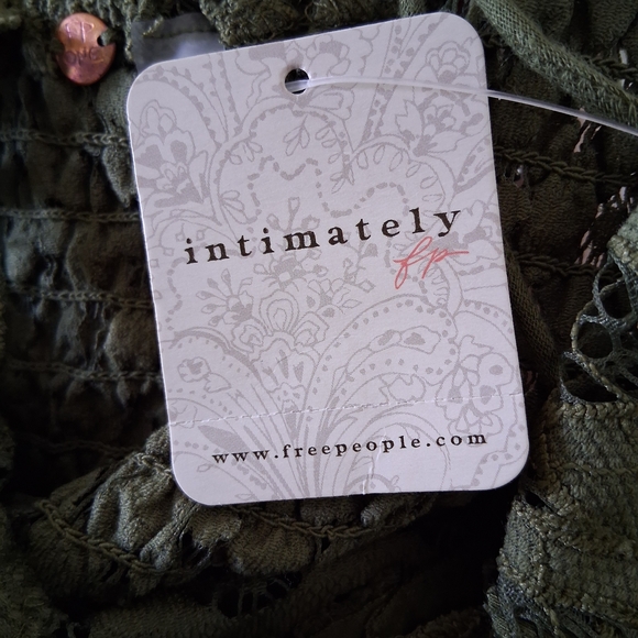 Free People Sexy Green Lace Camisole Intimate  Sz Med Nwt $68 37 To 38 Bust - Picture 4 of 8